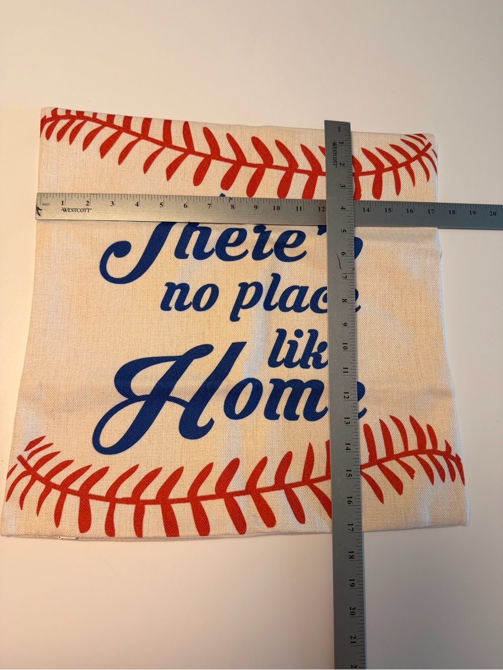 FREE: There’s No Place Like Home Baseball Pillow Cover - Cream, Red, Blue, NWOT - Picture 7 of 7